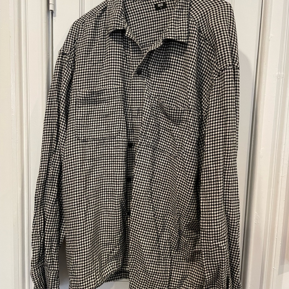 Uniqlo Flannel Houndstooth Button Shirt XL
